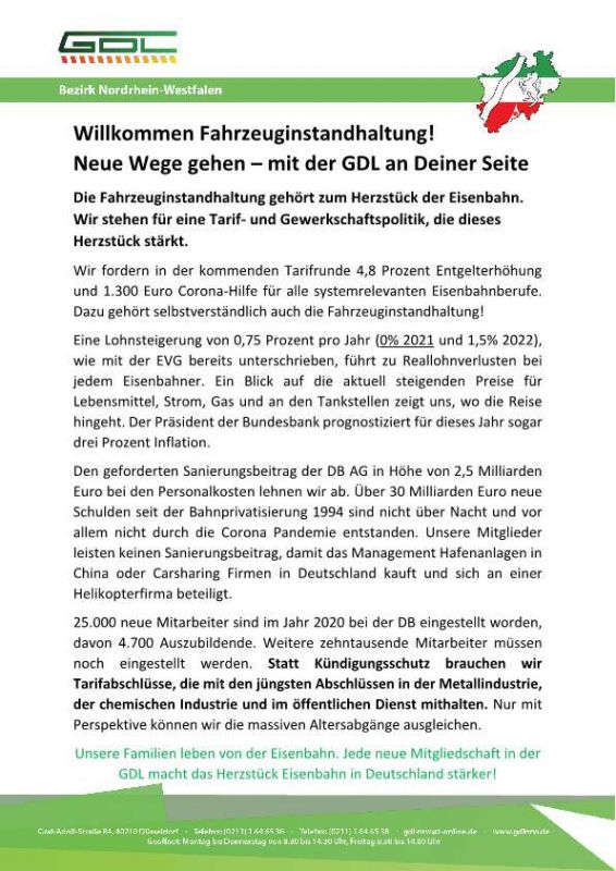 2021-02-25 - GDL Bezirk NRW - Aushang - Willkommen Fahrzeuginstandhaltung-p1